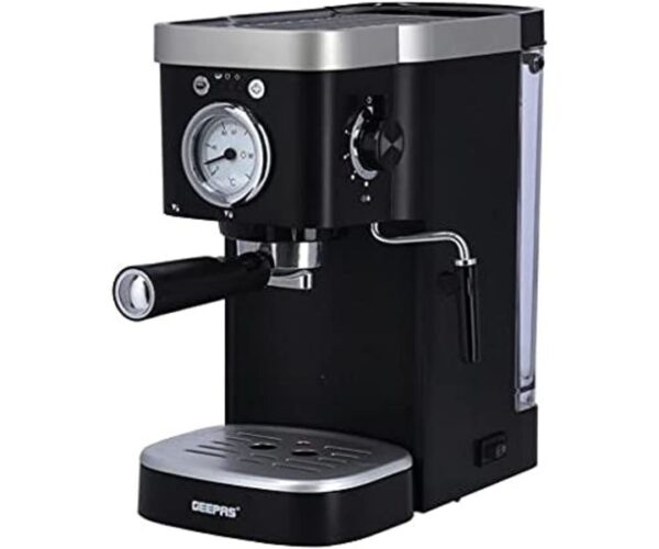 Geepas 1.2 L Espresso Coffee Maker 1100W Black Model GCM41510 | 1 Year Full Warranty