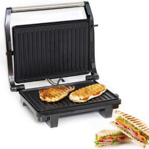 Geepas Panini Grill Maker With Non-Stick Plates Stainless Steel Model GGM36501UK | 1 Year Full Warranty