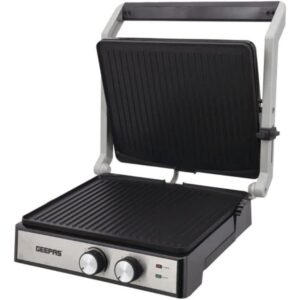 Geepas Stainless Steel Grill Maker 2000W Black/Silver Model GGM36539 | 1 Year Full Warranty