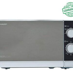 Sharp 20 Liter Microwave Oven with Defrost Function 800 Watts Black Finished Door Silver Model-R-20CT(S) | 1 Year Warranty.