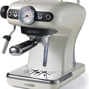 Ariete Vintage Espresso Coffee Machine Color Pearl Model - ART1389A-C-PRL | 1 year warranty